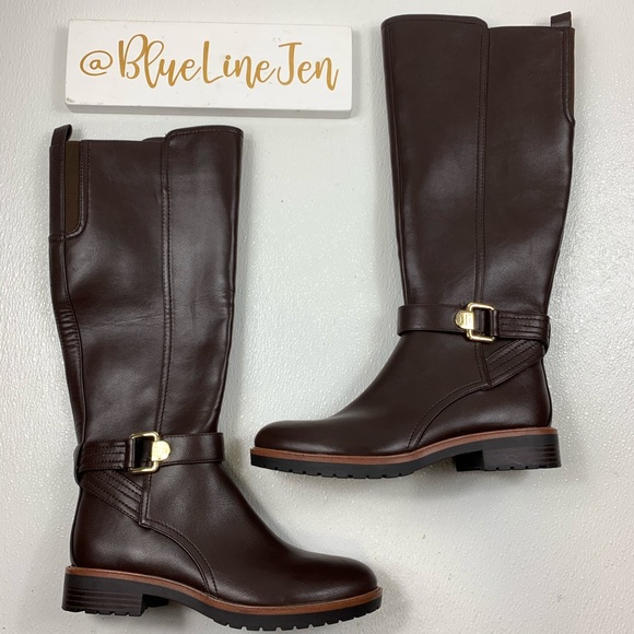 tommy hilfiger round stud wedge bootie